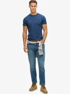 Superdry Bright Blue Marl Essential Short Sleeve Embroidered T-Shirt