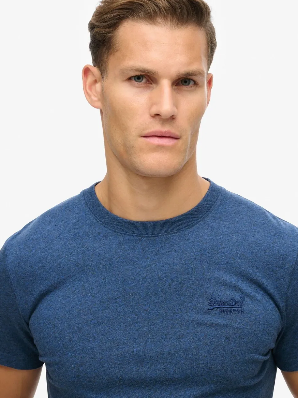 Superdry Bright Blue Marl Essential Short Sleeve Embroidered T-Shirt