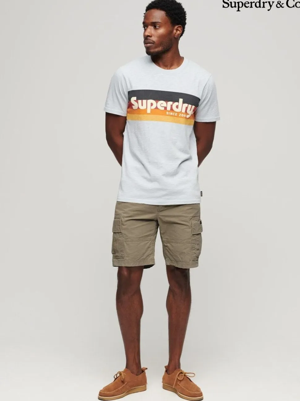 Superdry Brown Chrome Heavy Cargo 100% Cotton Shorts