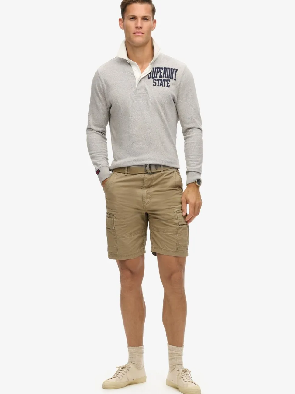 Superdry Brown Chrome Heavy Cargo 100% Cotton Shorts