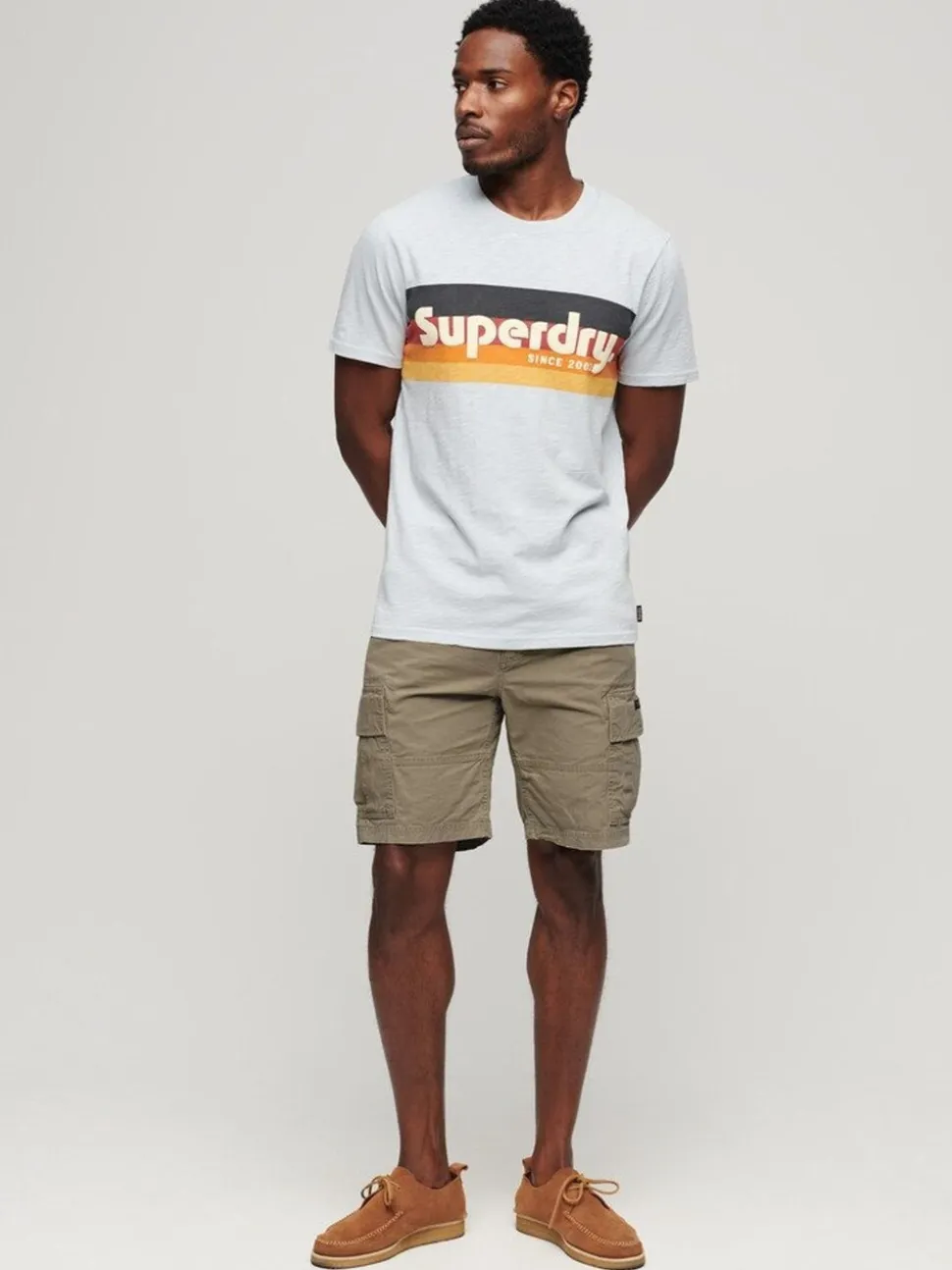 Superdry Brown Chrome Heavy Cargo 100% Cotton Shorts