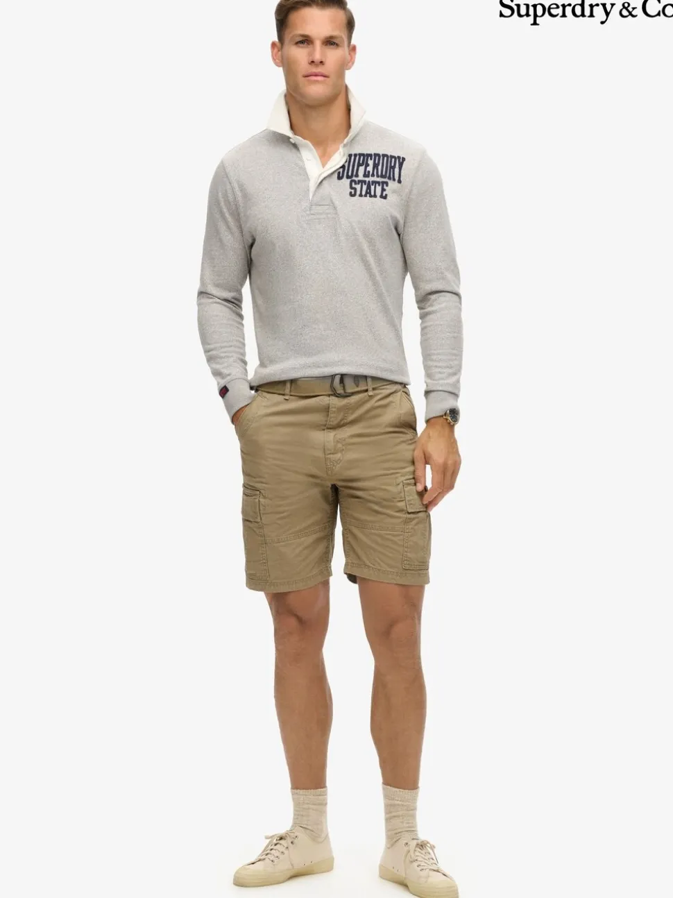 Superdry Brown Chrome Heavy Cargo 100% Cotton Shorts