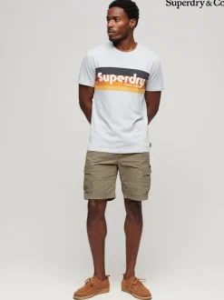 Superdry Brown Chrome Heavy Cargo 100% Cotton Shorts