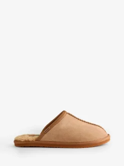 Superdry Brown Faux Suede Mule Slippers