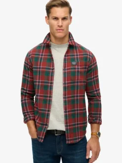 Superdry Buckshot Check Red Long Sleeve Lumberjack Shirt