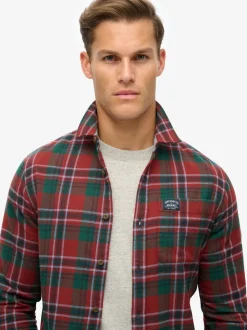 Superdry Buckshot Check Red Long Sleeve Lumberjack Shirt