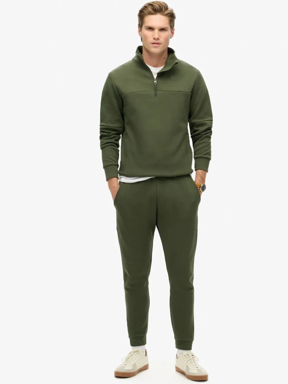 Superdry Dark Moss Green Tech Tapered Joggers