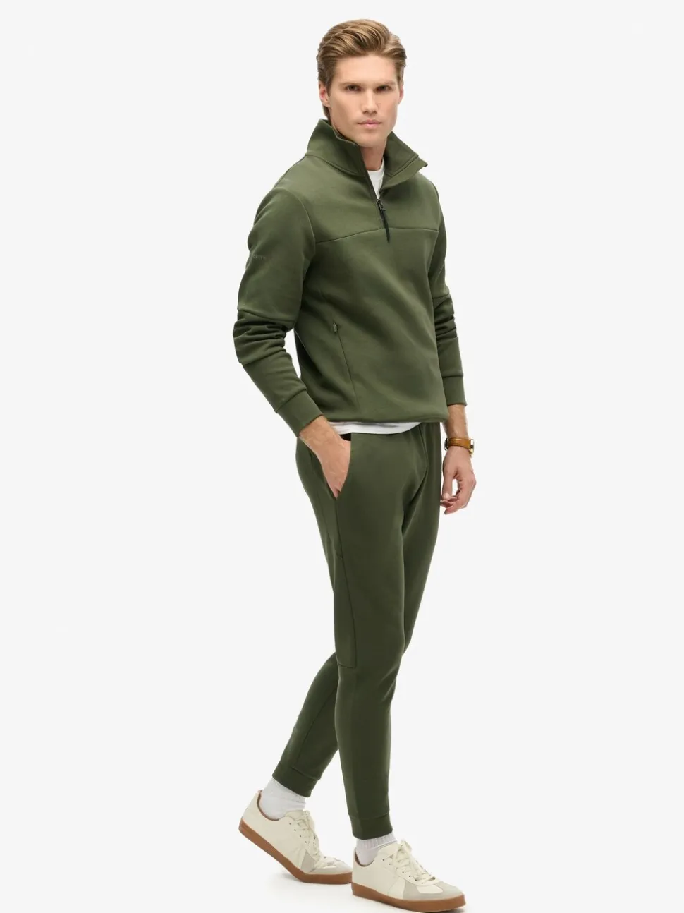 Superdry Dark Moss Green Tech Tapered Joggers