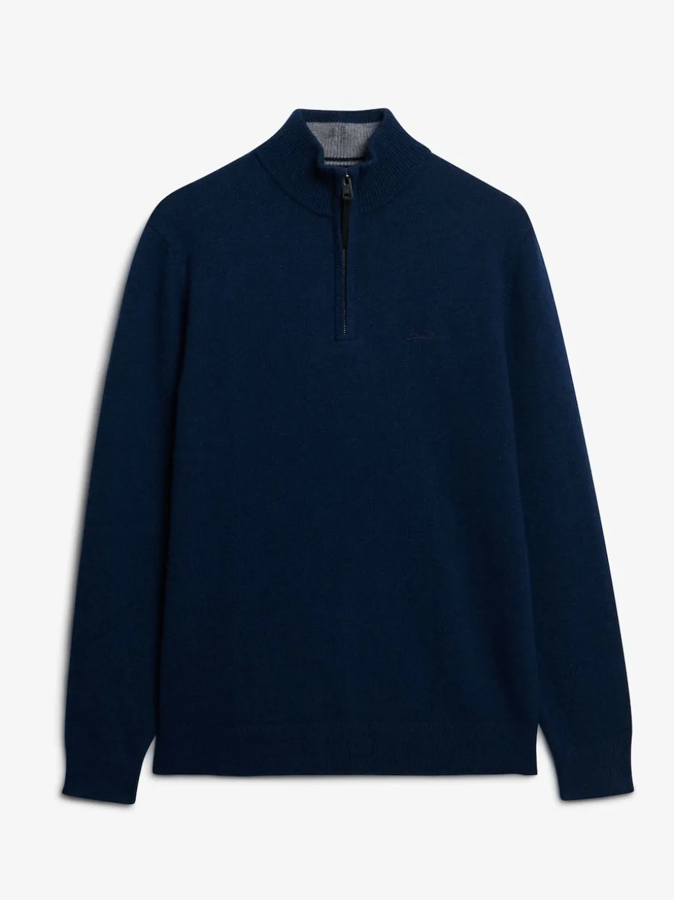 Superdry Dusk Navy Marl Wool Blend Half Zip Jumper