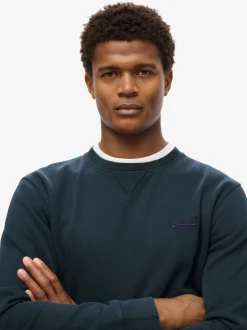 Superdry Eclipse Navy Essential Logo Crew Sweatshirt