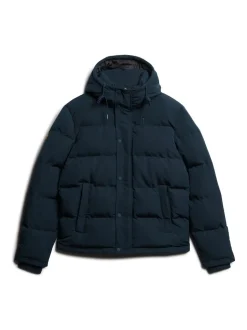 Superdry Eclipse Navy Everest Short Hooded Puffer Jacket