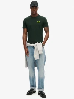 Superdry Forest Green Essential Short Sleeve Embroidered T-Shirt