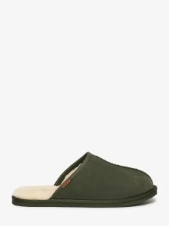 Superdry Green Faux Suede Mule Slippers