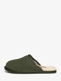 Superdry Green Faux Suede Mule Slippers