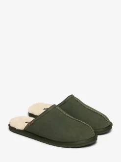 Superdry Green Faux Suede Mule Slippers