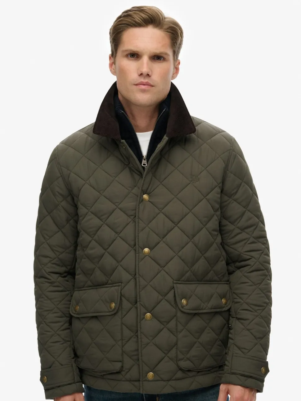 Superdry Green Quilted Estate Coach Jacket