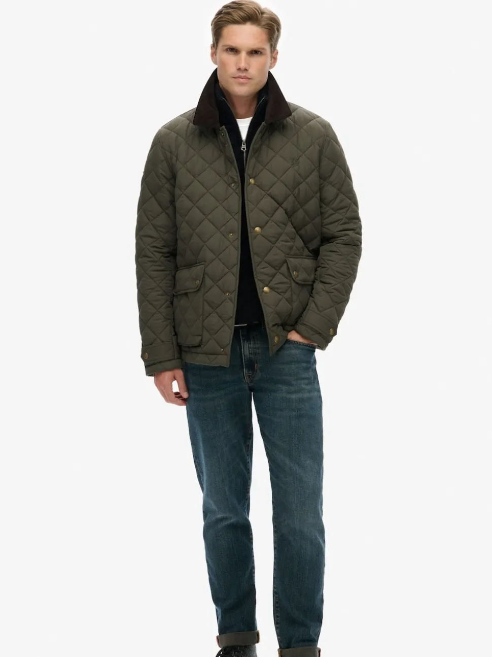 Superdry Green Quilted Estate Coach Jacket
