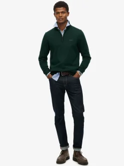 Superdry Green Wool Blend Half Zip Jumper