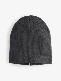 Superdry Grey Essential Logo Knitted Beanie Hat