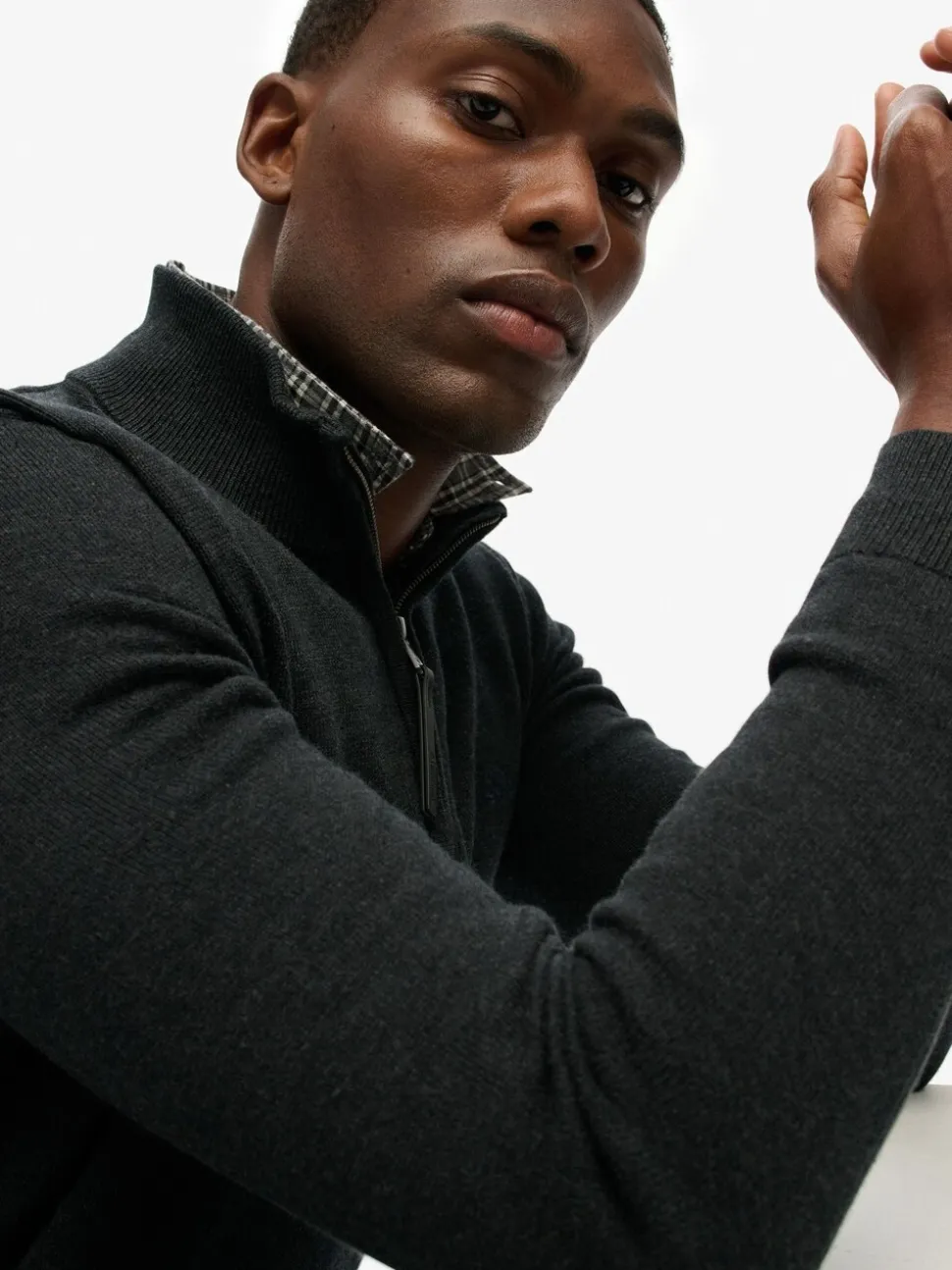 Superdry Grey Essentials Cotton Half Zip Jumper