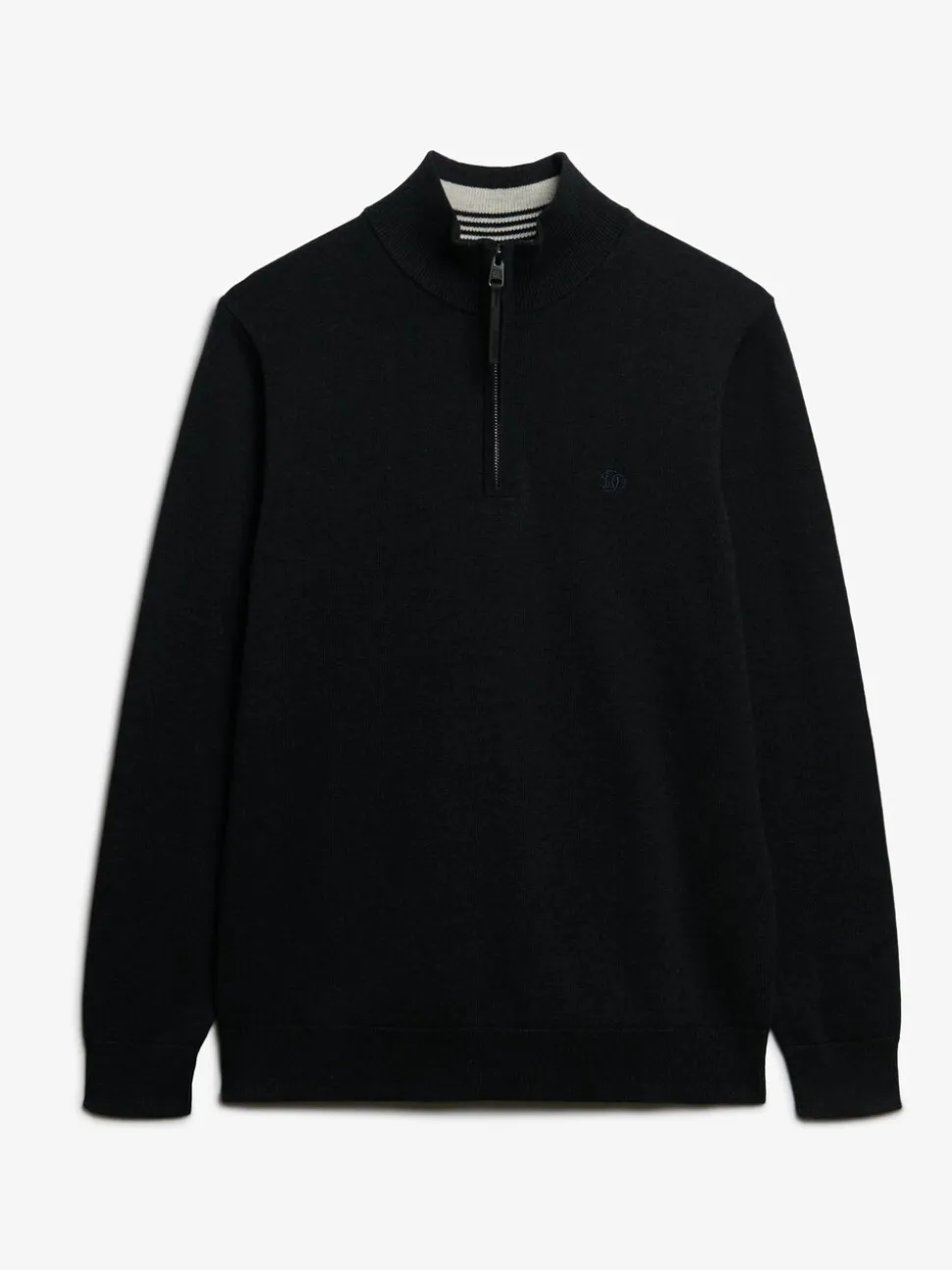 Superdry Grey Essentials Cotton Half Zip Jumper