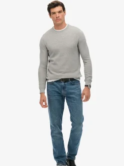 Superdry Grey Light Weight Cotton Texture Jumper