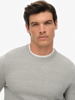 Superdry Grey Light Weight Cotton Texture Jumper