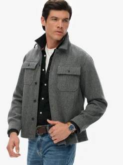 Superdry Grey Merchant Herringbone Overshirt