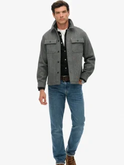 Superdry Grey Merchant Herringbone Overshirt