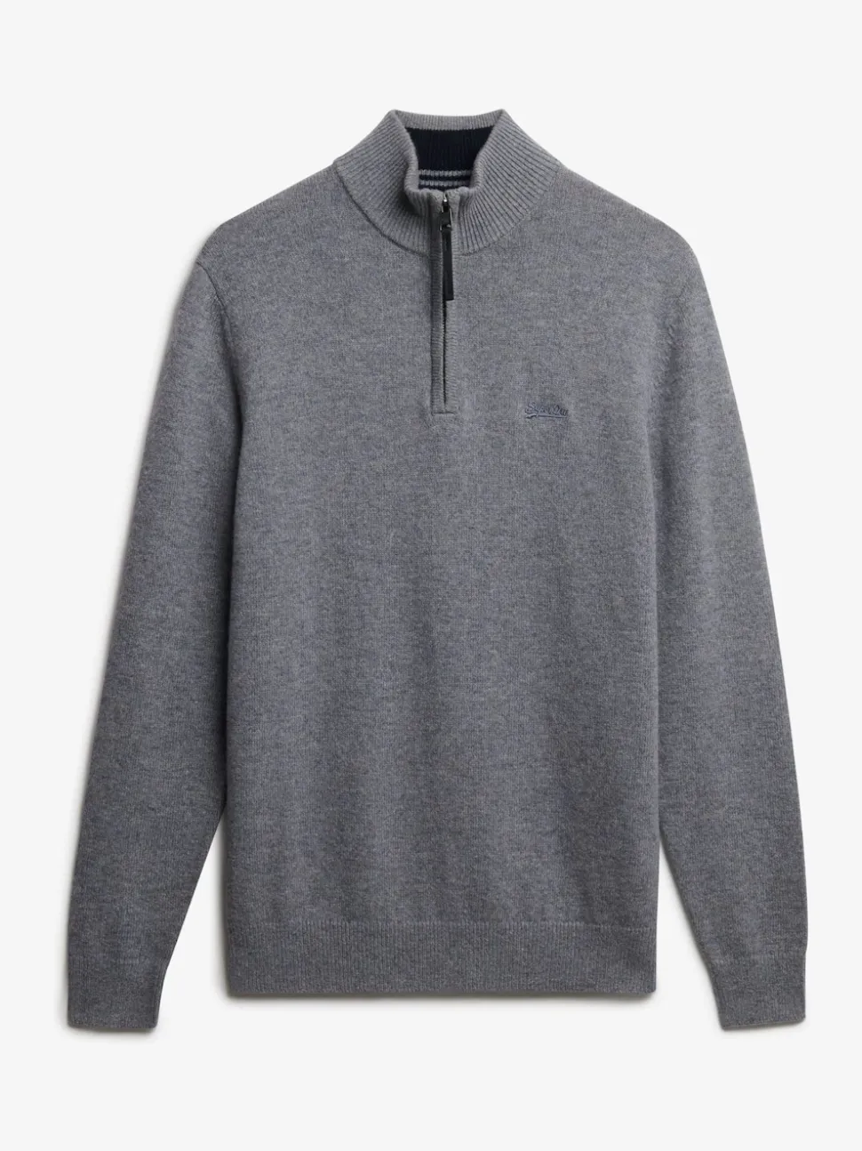 Superdry Grey Wool Blend Half Zip Jumper