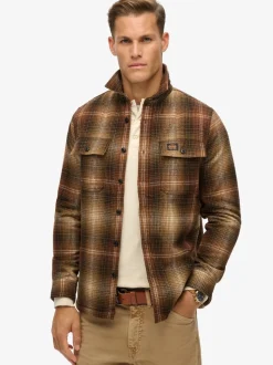 Superdry Haze Ombre Brown Wool Miller Overshirt