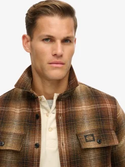 Superdry Haze Ombre Brown Wool Miller Overshirt