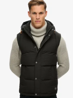 Superdry Jet Black Everest Hooded Puffer Gilet