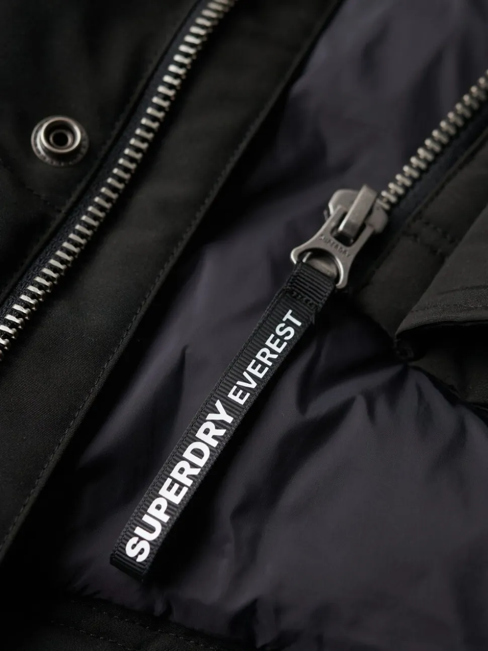 Superdry Jet Black Everest Hooded Puffer Gilet