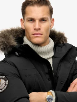 Superdry Jet Black Everest Faux Fur Parka Jacket