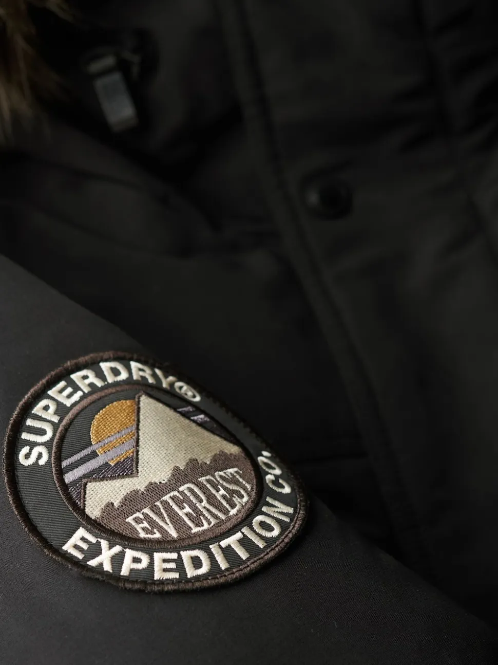 Superdry Jet Black Everest Faux Fur Parka Jacket