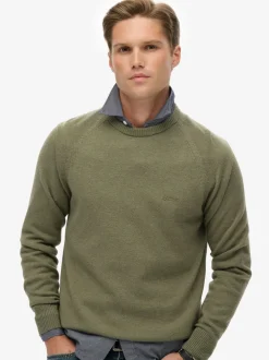 Superdry Light Sage Wool Blend Jumper