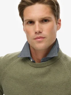 Superdry Light Sage Wool Blend Jumper