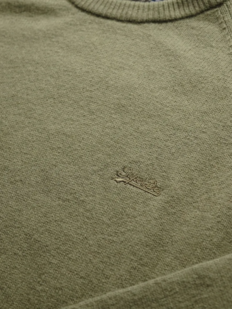 Superdry Light Sage Wool Blend Jumper