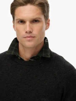 Superdry Midnight Charcoal Marl Wool Blend Jumper