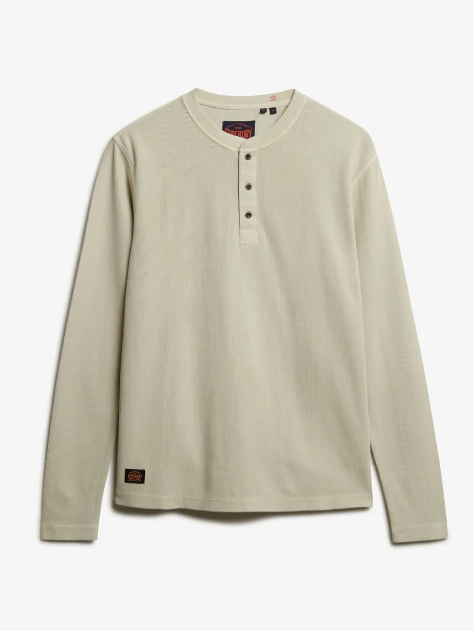 Superdry Natural Waffle Long Sleeve Half Button Top