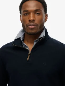 Superdry Navy Blue Classic Essential Half Zip Jumper