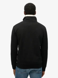 Superdry Navy Blue Knitted Texture Long Sleeve Polo Shirt