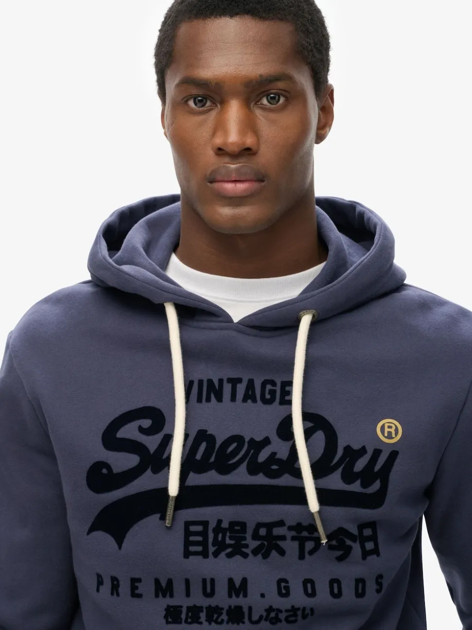 Superdry Navy Blue Vintage Logo Heritage Relaxed Hoodie