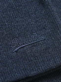 Superdry Richest Navy Marl Essential Logo Knitted Beanie Hat