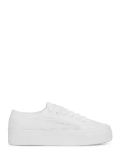 Superga 2740 Flower Sangallo Canvas White Trainers