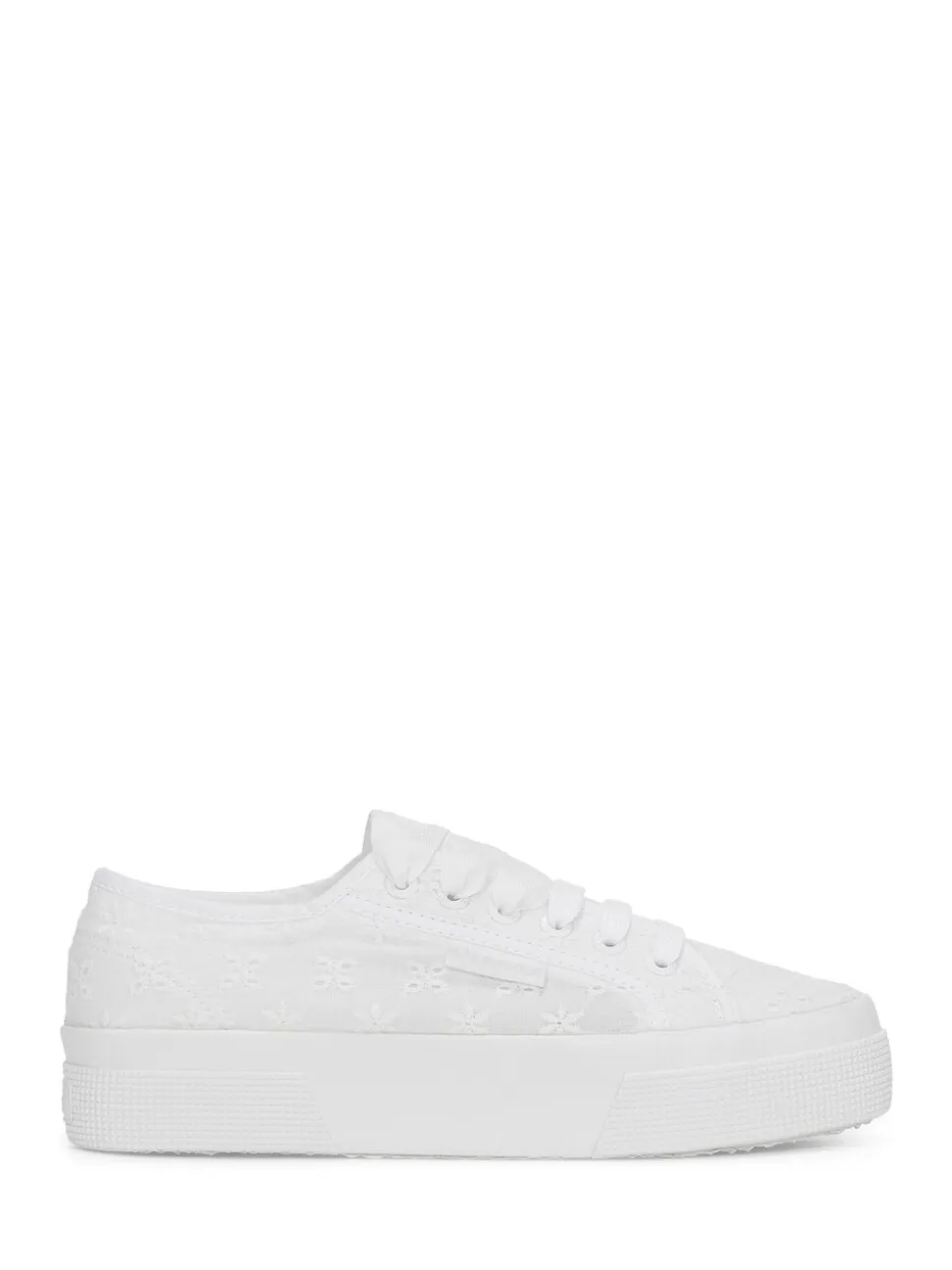 Superga 2740 Flower Sangallo Canvas White Trainers