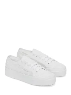 Superga 2740 Flower Sangallo Canvas White Trainers