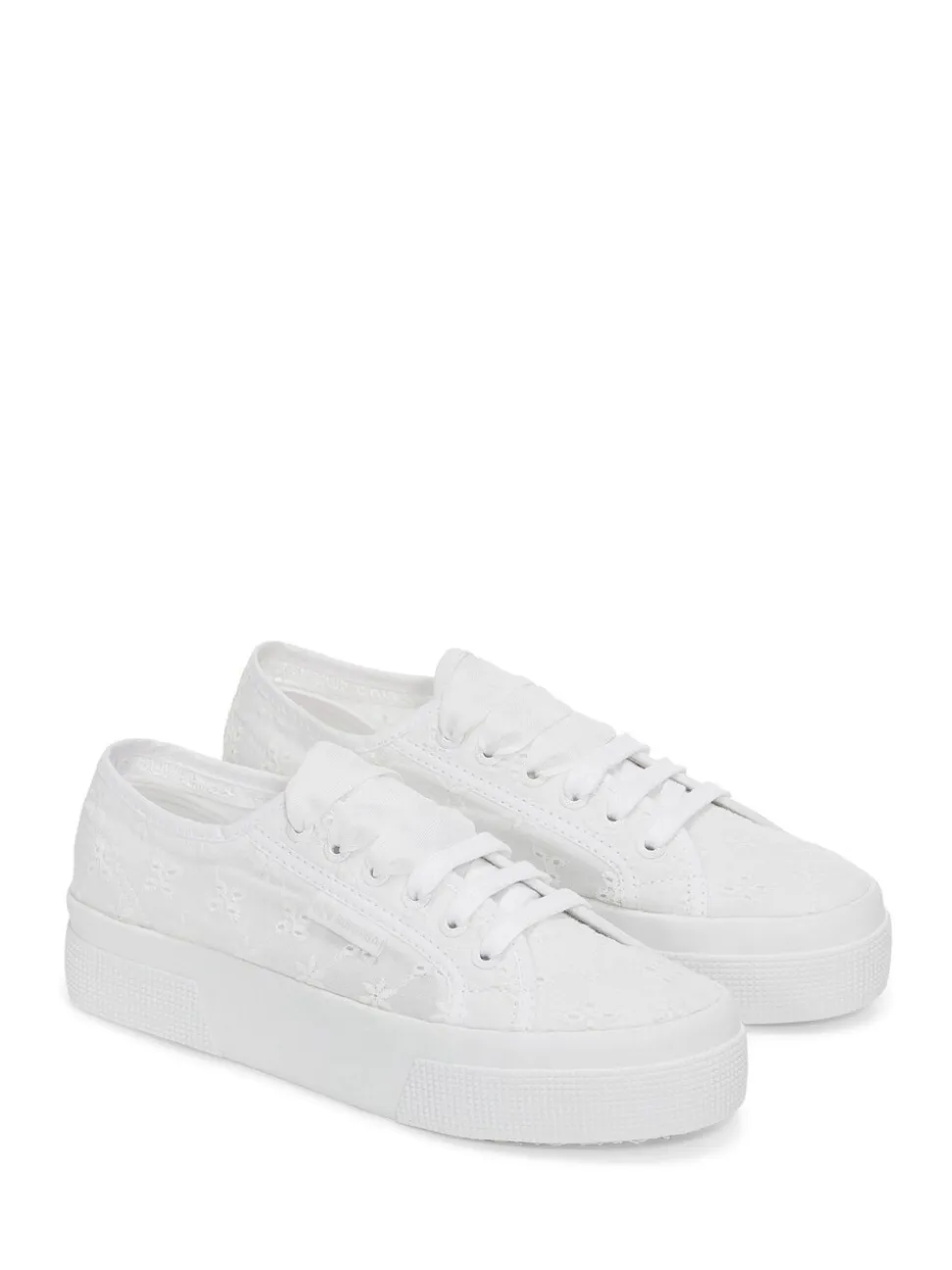 Superga 2740 Flower Sangallo Canvas White Trainers