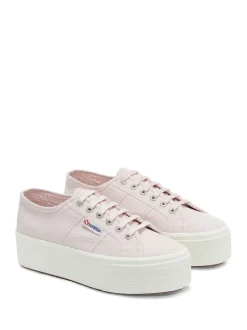 Superga White Canvas 2790 Flatform Trainers
